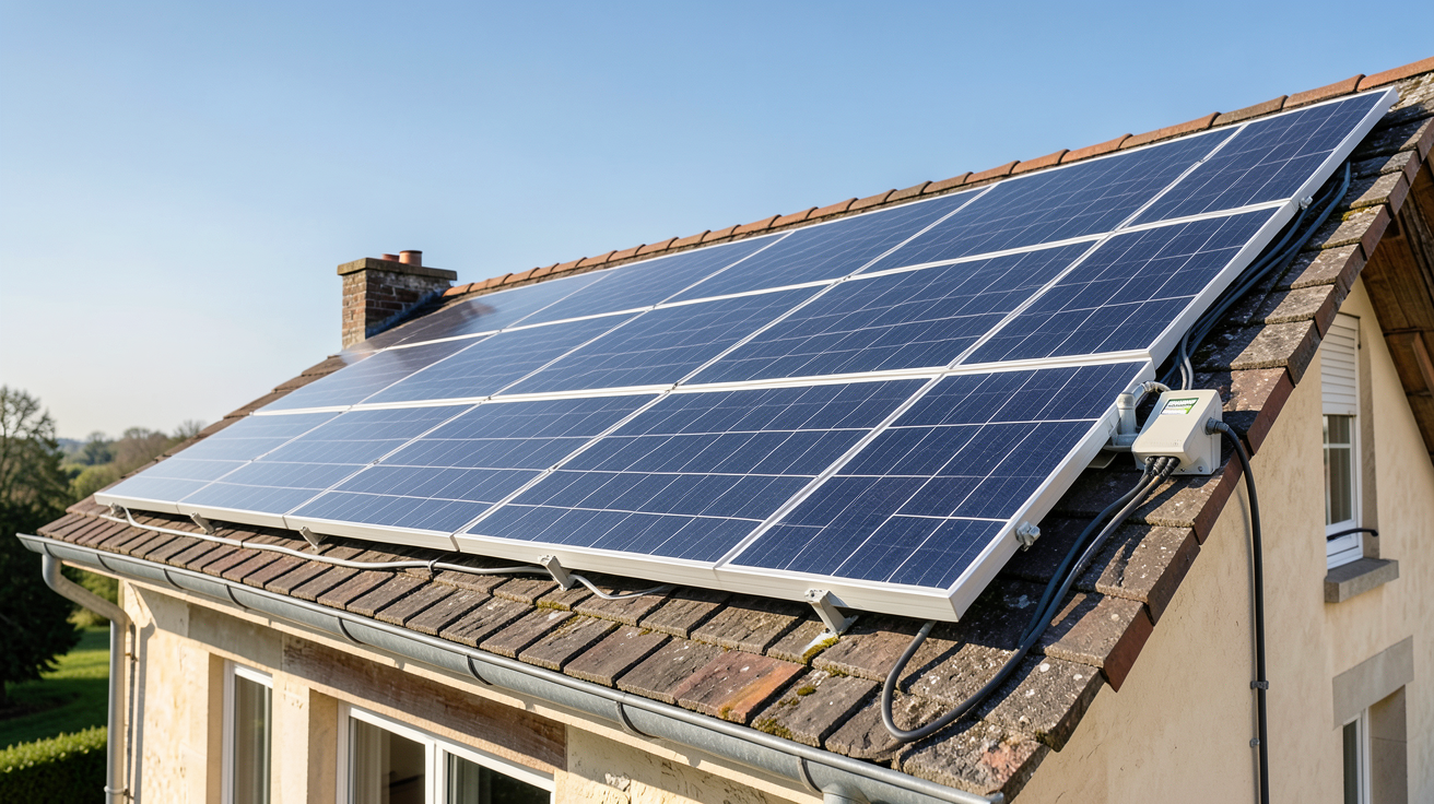 panneau photovoltaique Francilienne Energy installé sur un toit en Île-de-France