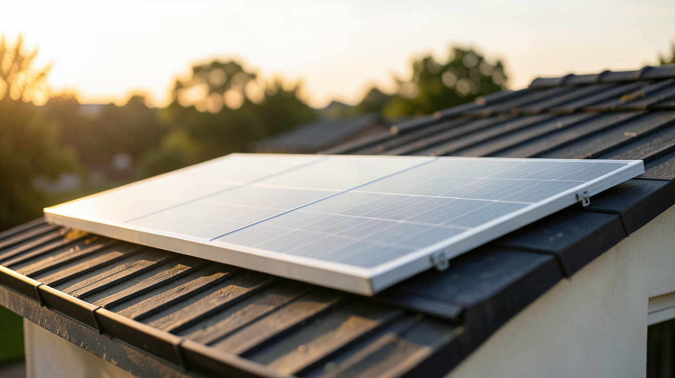 panneau photovoltaïque installé sur le toit d'une maison individuelle illustrant les aides financières gouvernementales