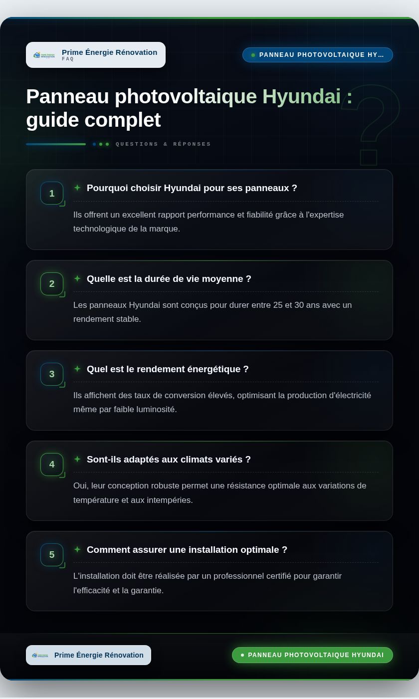 Infographie : Panneau photovoltaique Hyundai : guide complet