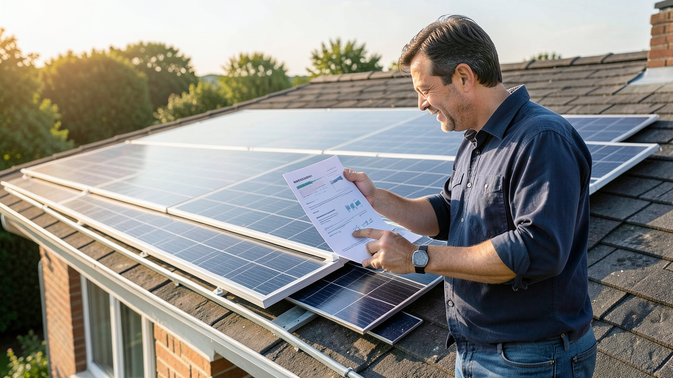 panneau photovoltaïque inconvenient coût d'investissement initial présenté par un installateur professionnel