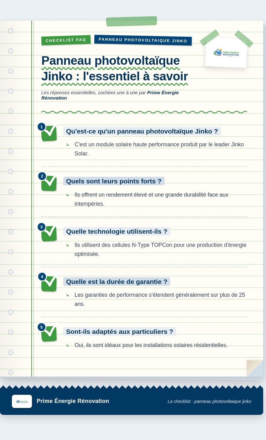 Infographie : Panneau photovoltaïque Jinko : l'essentiel à savoir