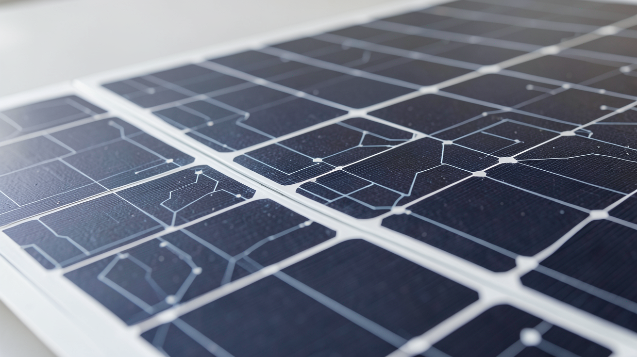 panneau photovoltaïque LG NeON 2 avec technologie Cello, détail des cellules solaires interconnectées