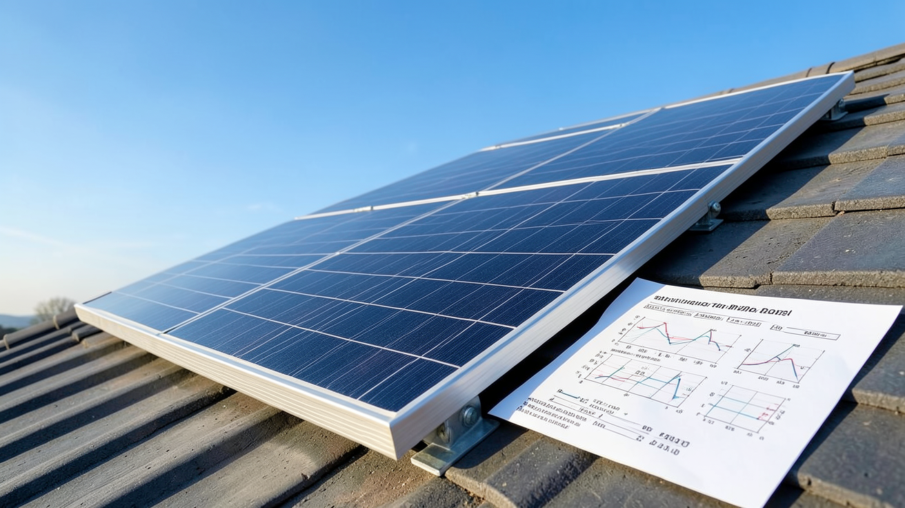 panneau photovoltaïque monocristallin installé sur un toit avec calculs de retour sur investissement et économies annuelles