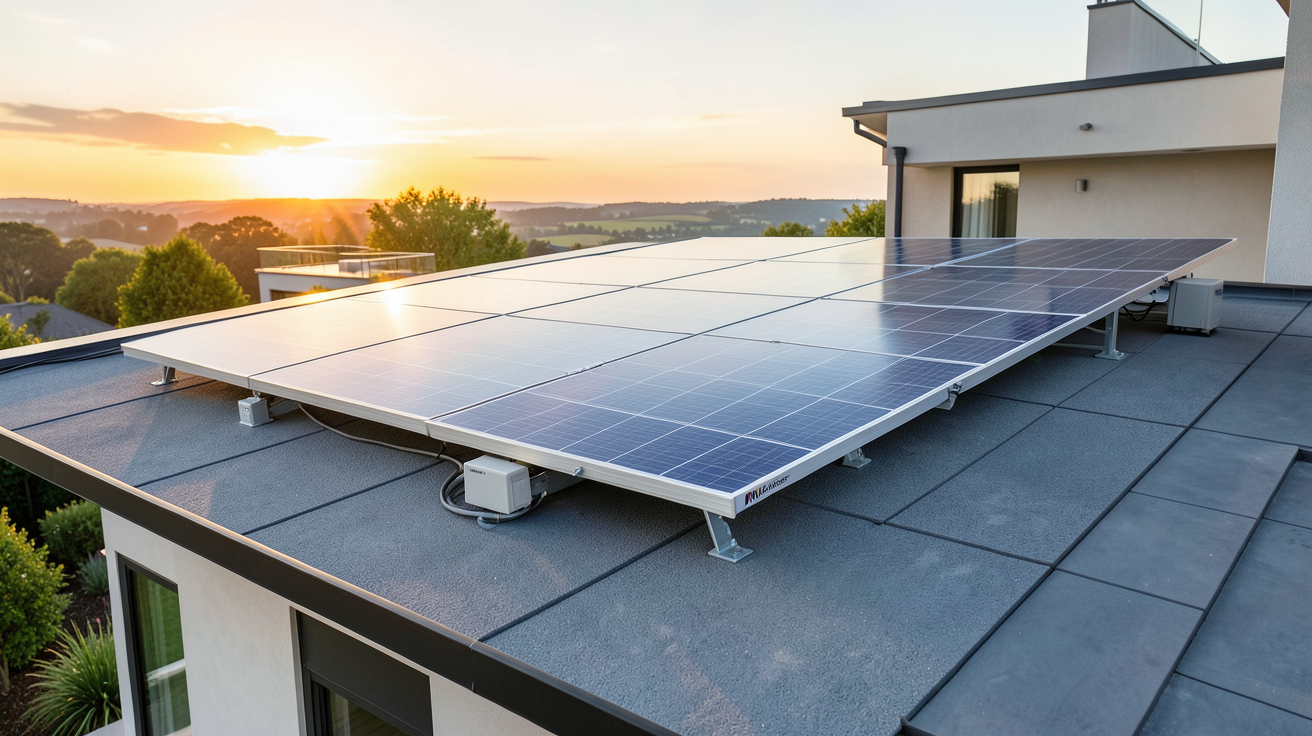 panneau photovoltaïque MyLight Systems installé sur le toit d'une maison contemporaine