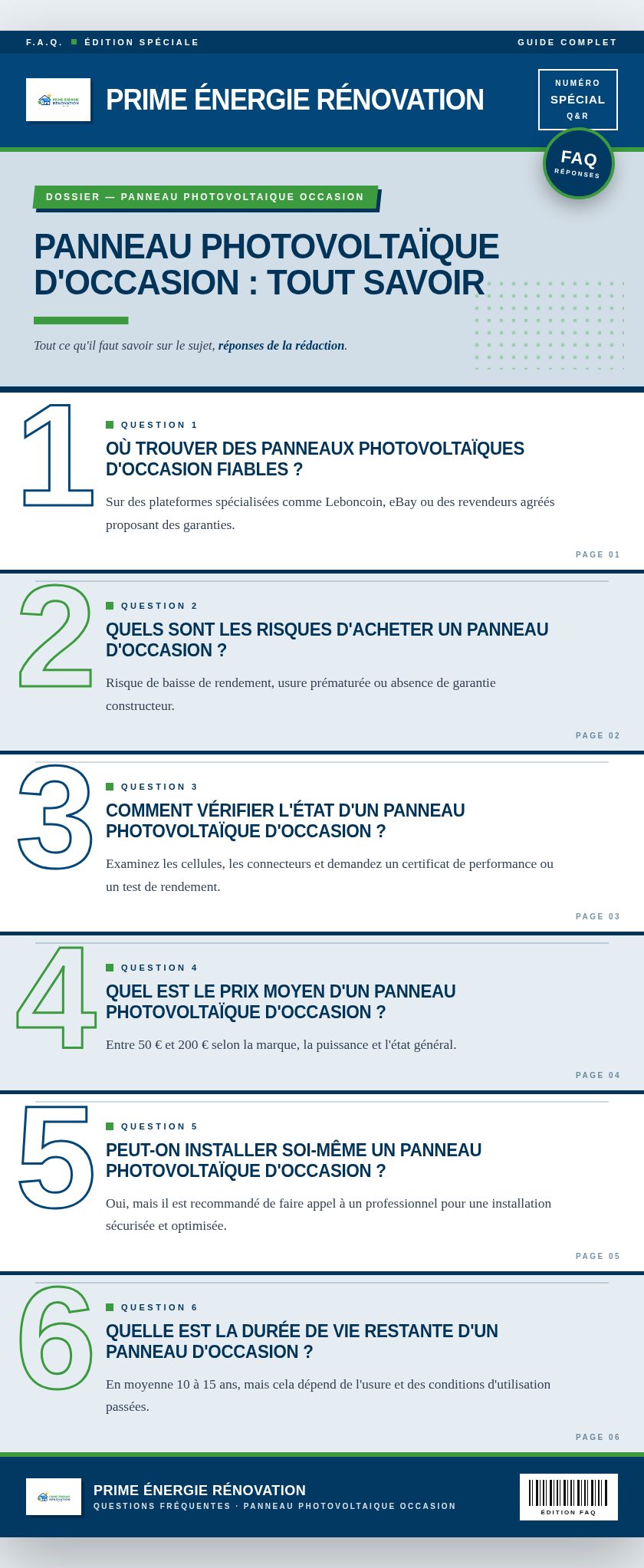 Infographie : Panneau photovoltaïque d'occasion : tout savoir