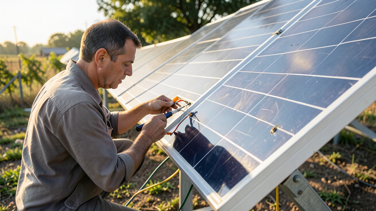 panneau photovoltaïque occasion vérification qualité par un technicien