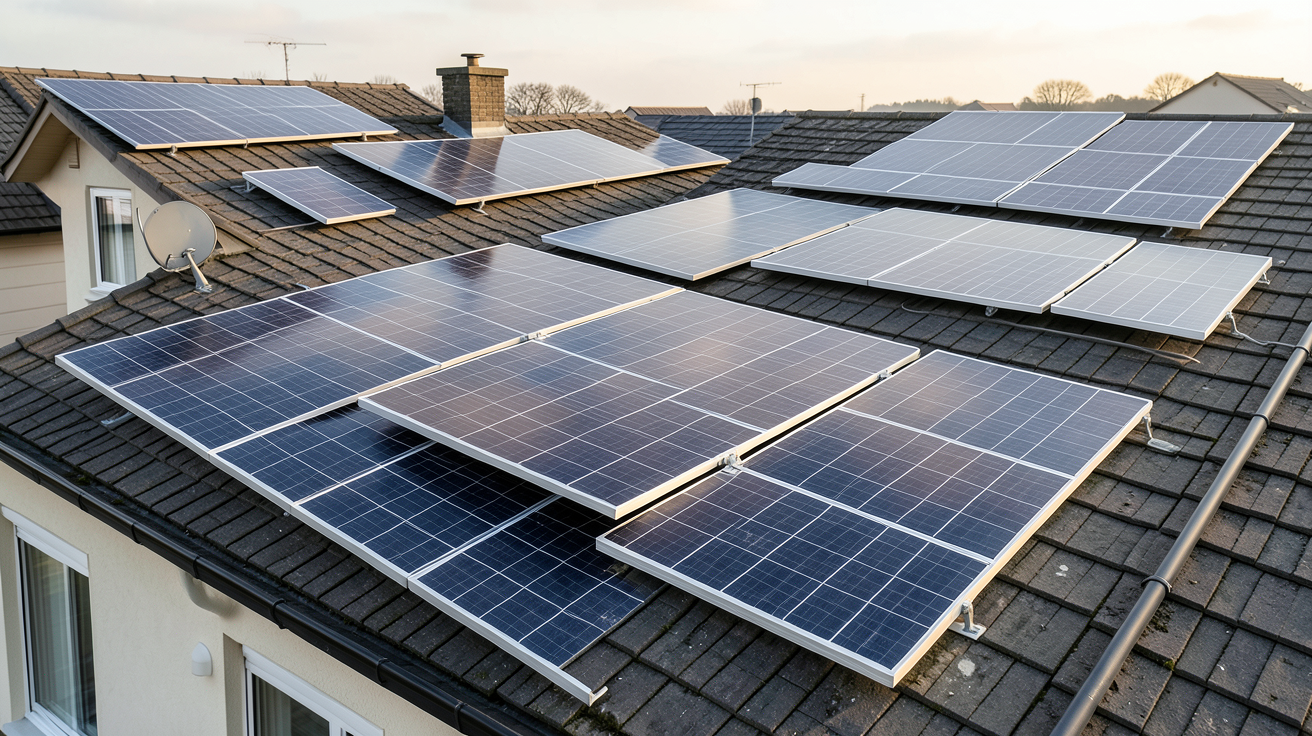 panneau photovoltaique ou solaire montrant différents types de panneaux solaires thermiques (plans plats, tubes sous vide, concentreurs) avec leurs rendements respectifs