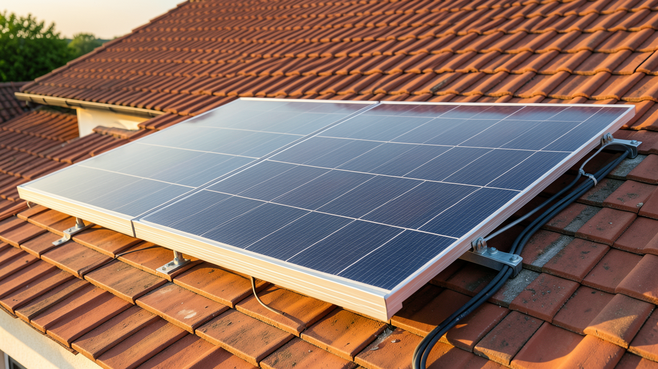 panneau photovoltaïque pas cher installé sur le toit d'une maison individuelle illustrant les coûts réels d'installation
