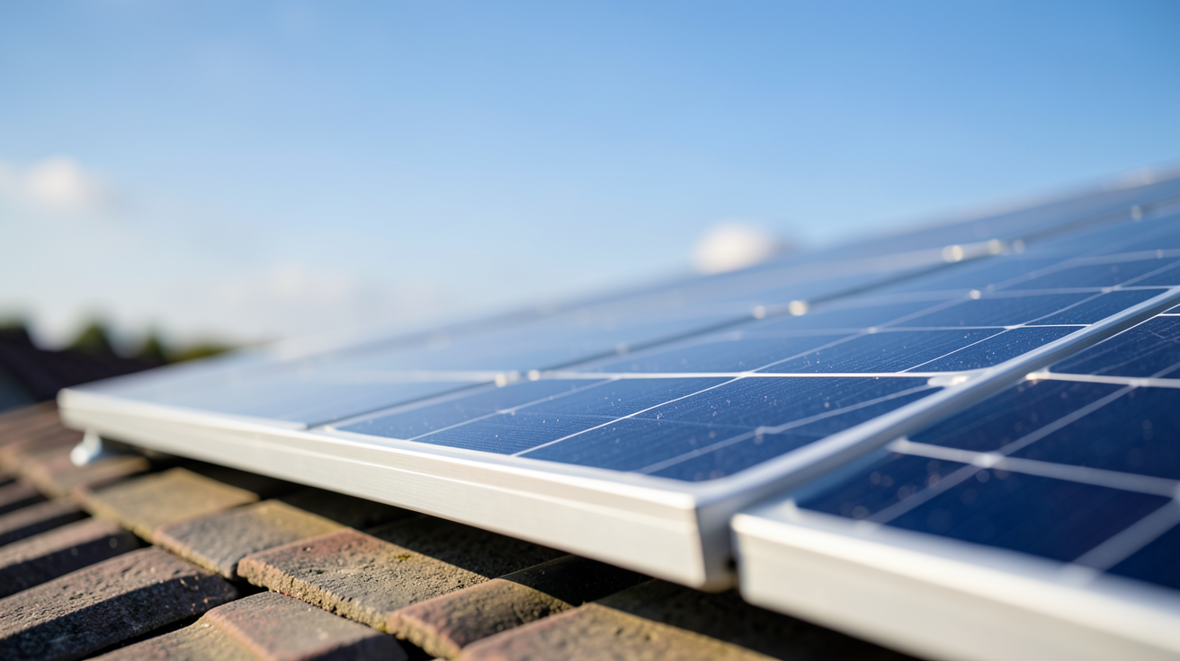panneau photovoltaïque polycristallin installé sur un toit résidentiel, illustrant son impact environnemental et son analyse du cycle de vie