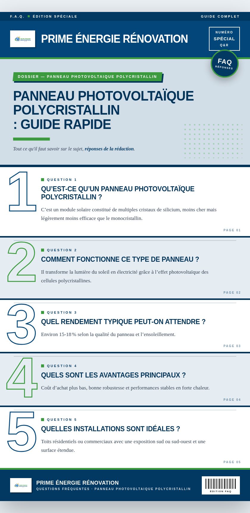 Infographie : Panneau photovoltaïque polycristallin : guide rapide