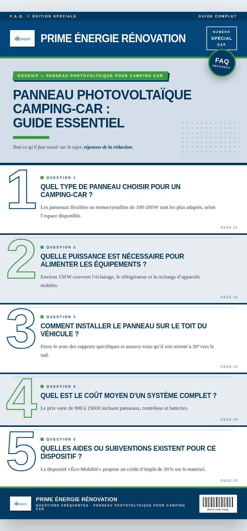 Infographie : Panneau photovoltaïque camping‑car : guide essentiel