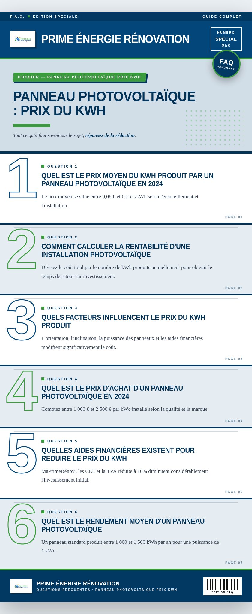 Infographie : Panneau photovoltaïque : prix du kWh