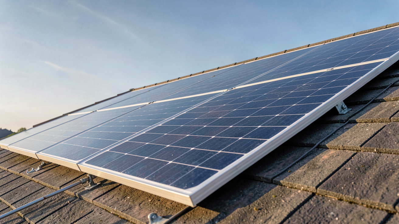 panneau photovoltaïque de puissance crête élevée installé sur un toit incliné
