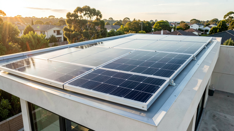panneau photovoltaïque de puissance maximale installé sur le toit d'une maison moderne