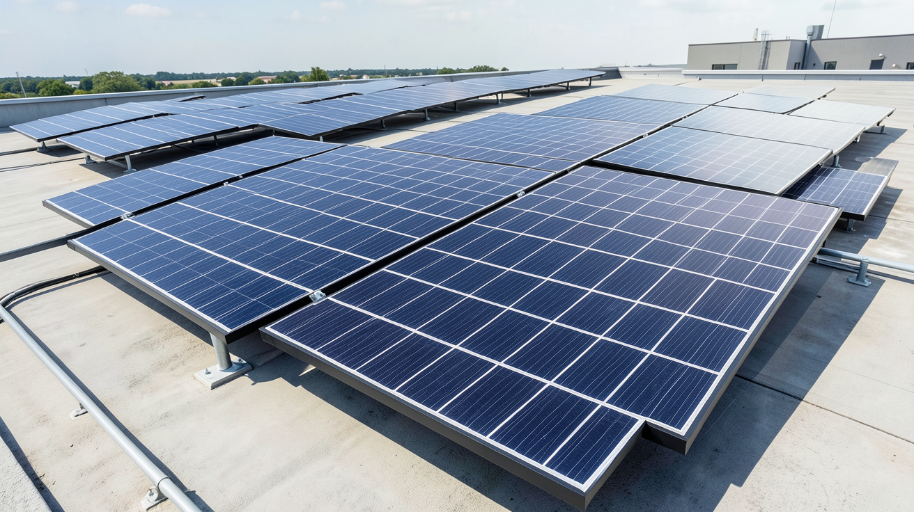 panneau photovoltaique rexel installé sur un toit de maison moderne sous un ciel clair