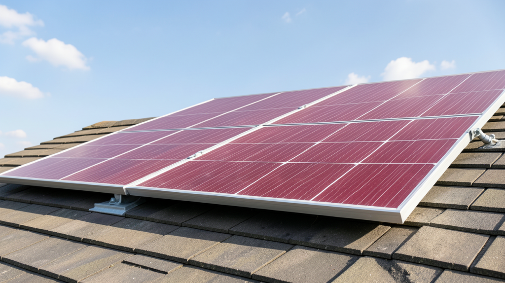 panneau photovoltaique rouge pour produire de l'énergie solaire