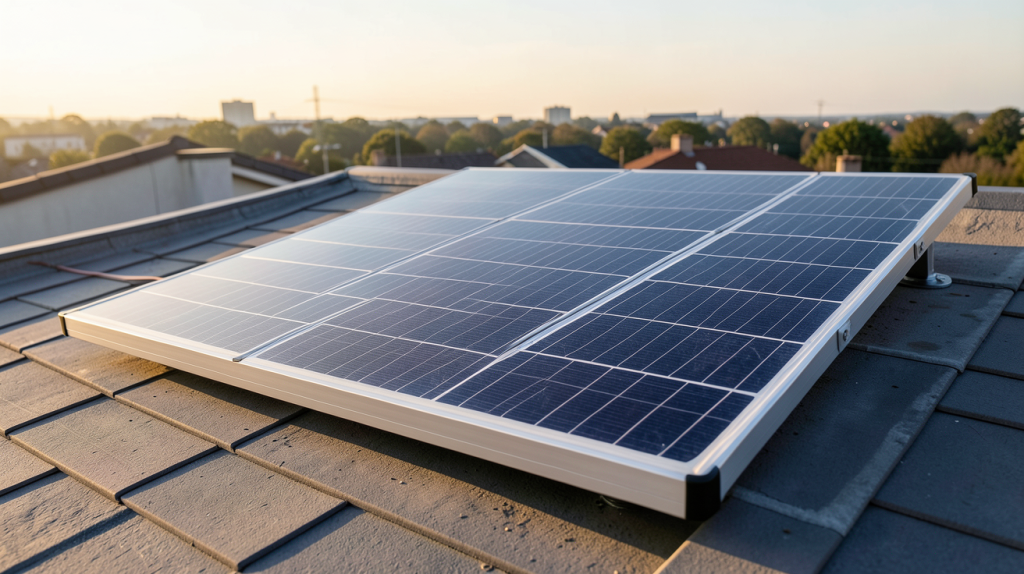 panneau photovoltaïque souple 300W installé sur une terrasse en toiture
