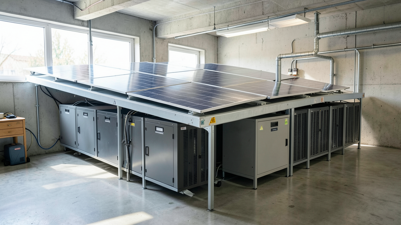 panneau photovoltaique stockage energie montrant différents types de batteries pour l'énergie solaire