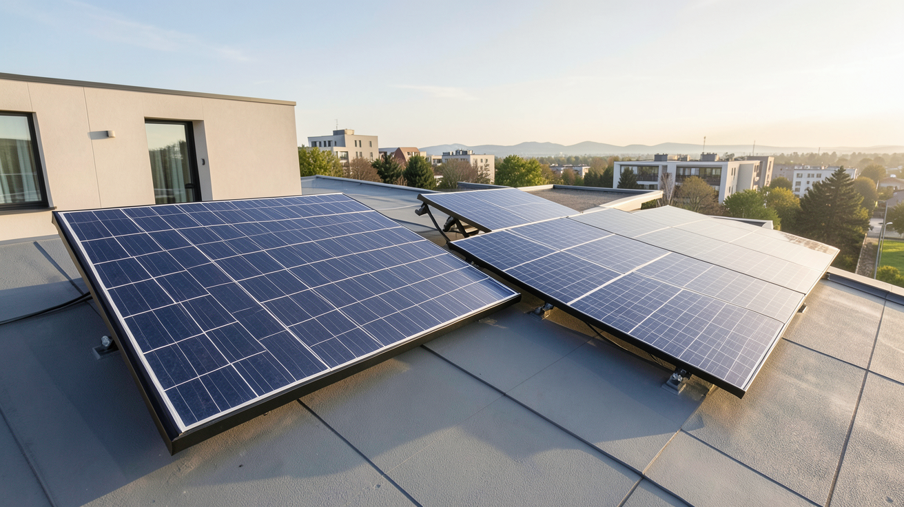 panneau photovoltaïque Sunology comparé à un système traditionnel avec onduleur central sur un toit de maison moderne