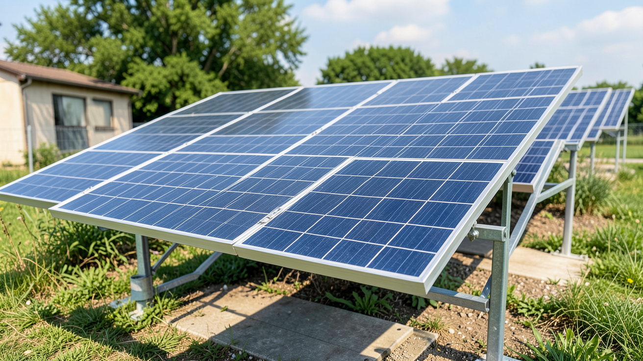 panneau photovoltaique sunpower photographié en situation réelle, illustration de l'article