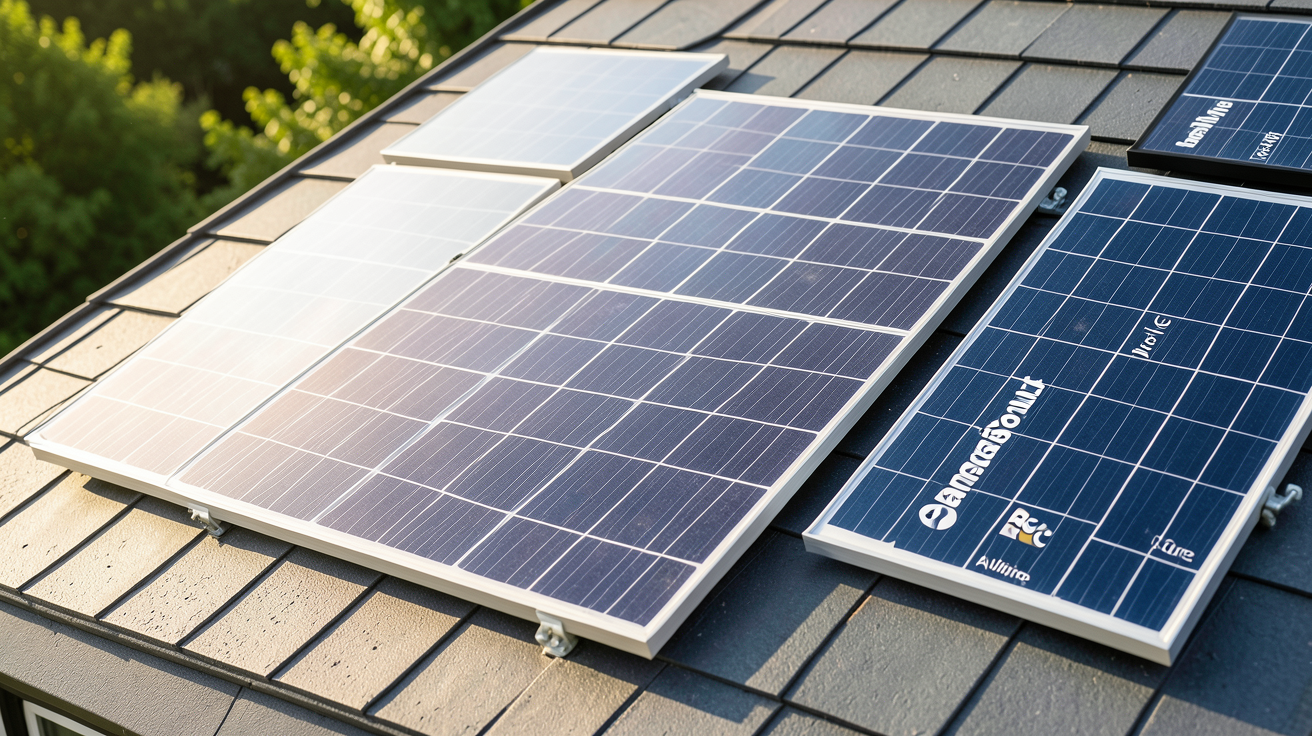 panneau photovoltaïque SunPower Maxeon 3 comparé à des panneaux LG, Panasonic et REC sur un toit moderne