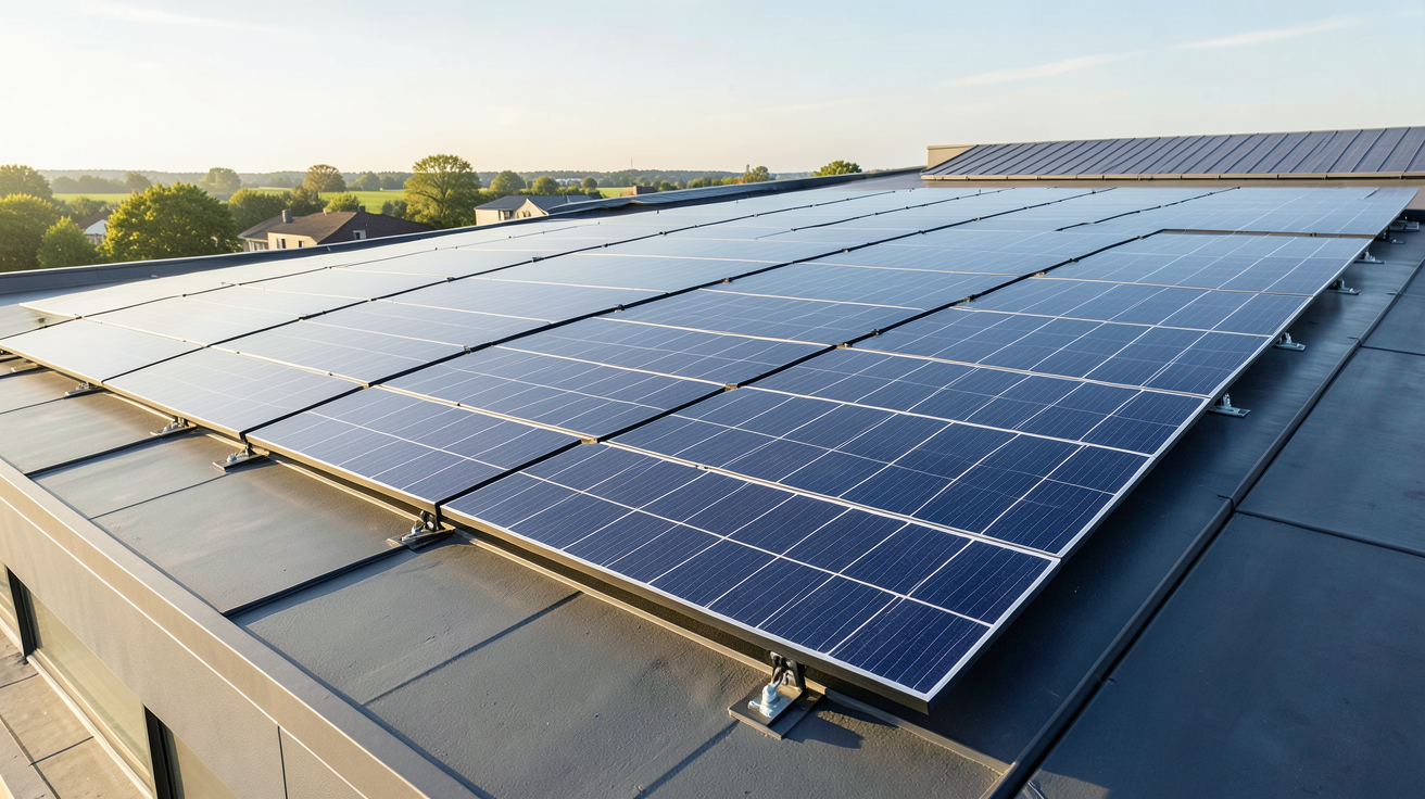 panneau photovoltaïque sur toit plat illustrant les critères techniques incontournables pour une installation optimale