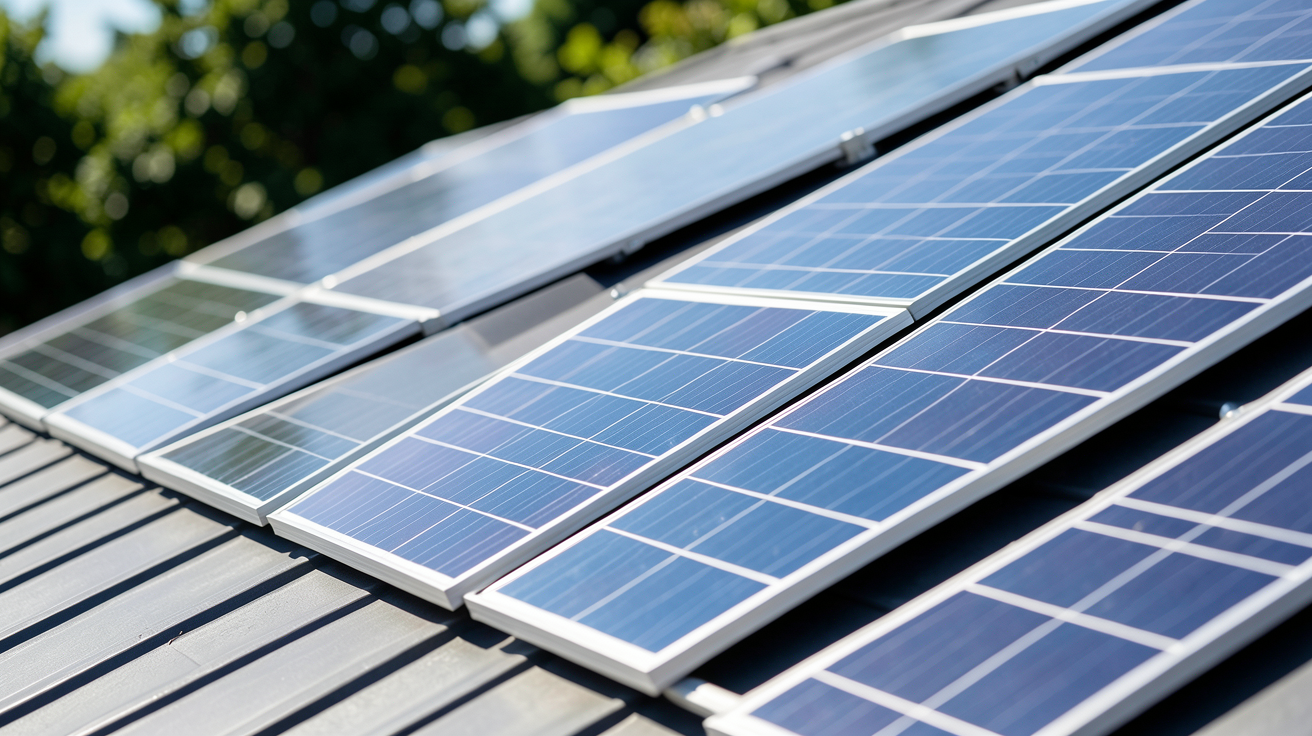 panneau photovoltaïque Terreal présentant différentes gammes de modèles exposés sur un toit