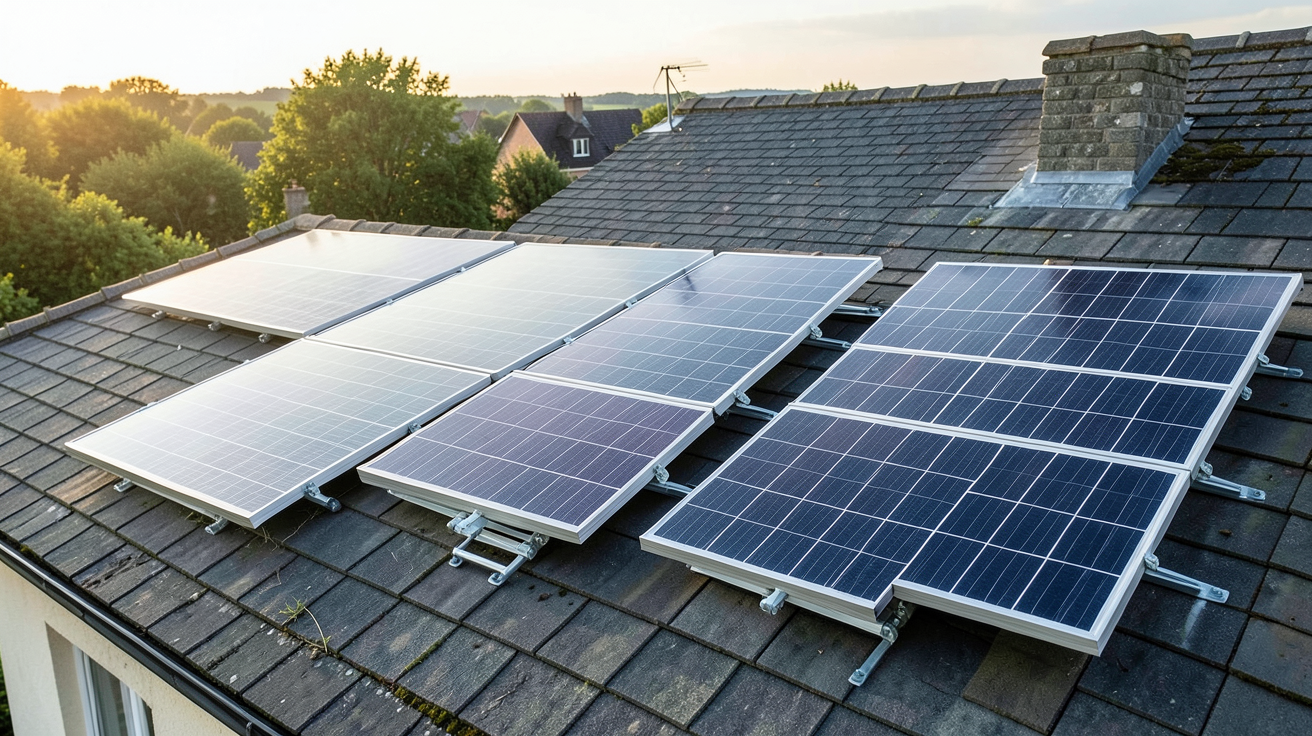 panneau photovoltaïque Trina Solar installation sur toit de maison en France avec plusieurs modèles de la gamme Vertex