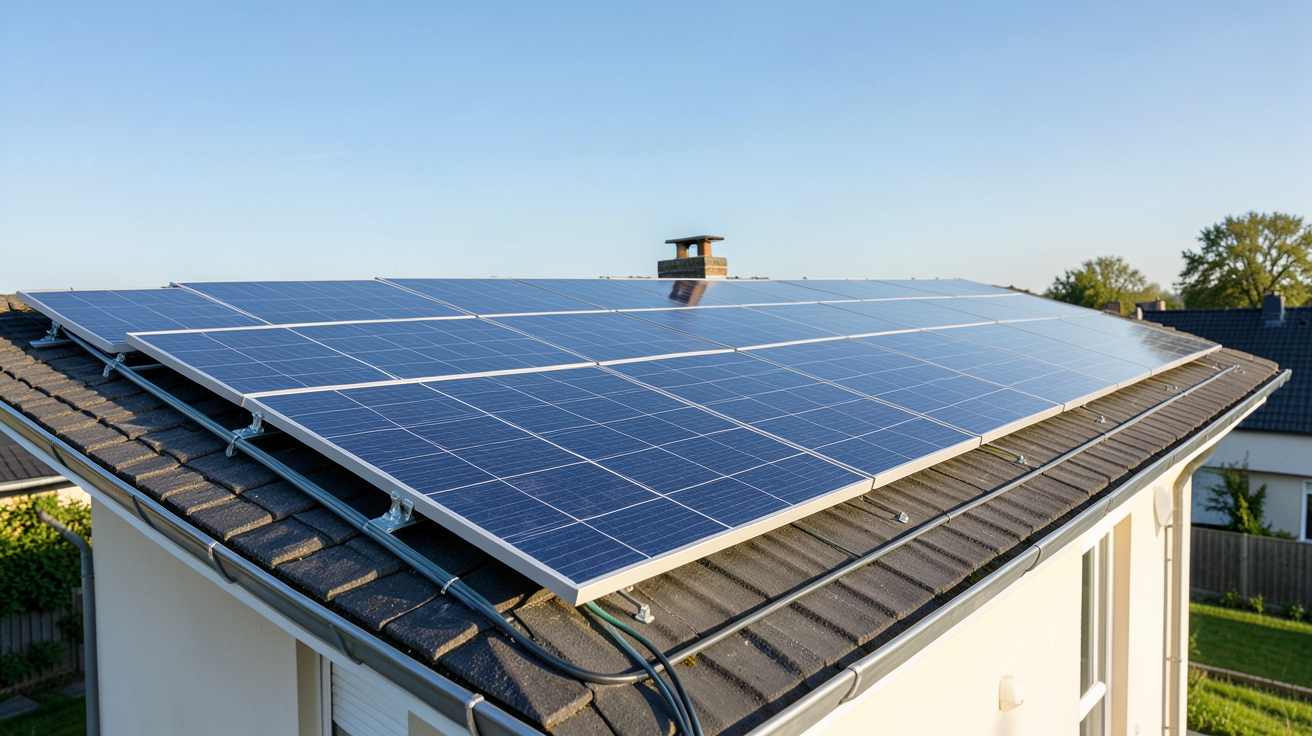 panneau photovoltaïque installé sur le toit d'une maison à Verlaine en 2025
