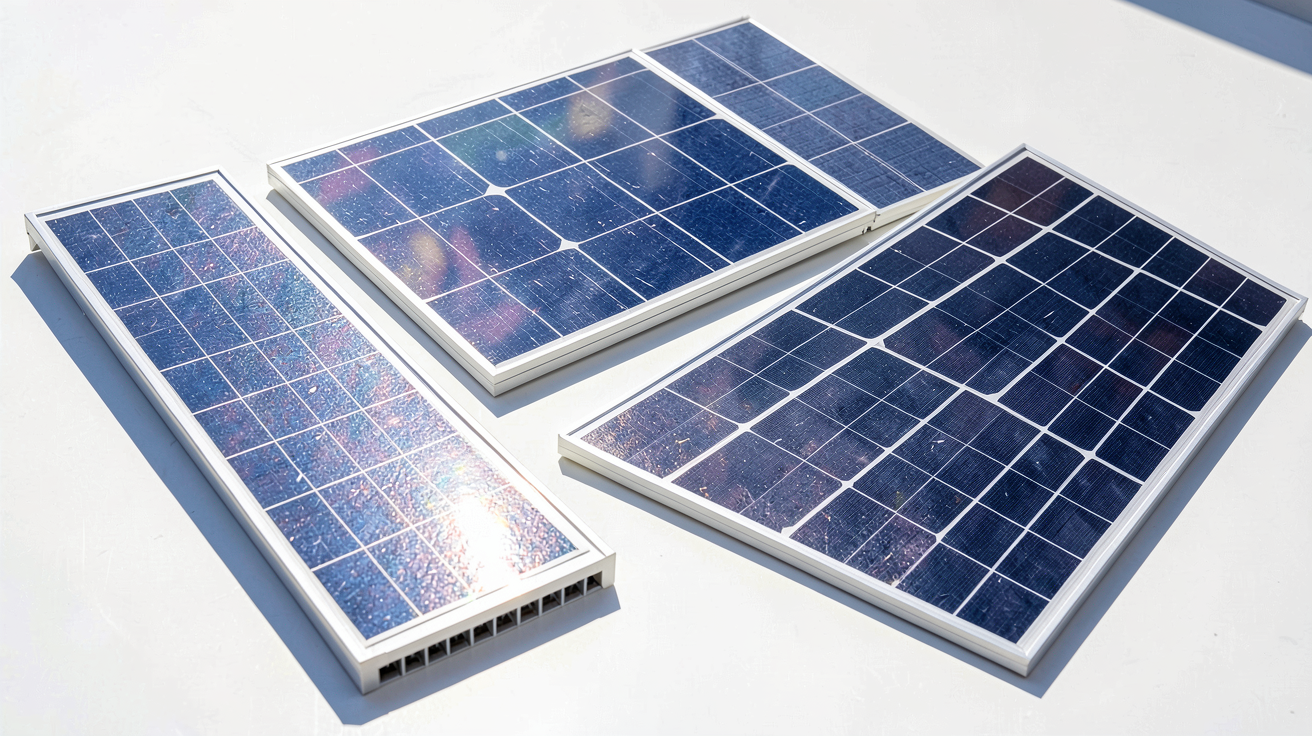 panneau photovoltaïques illustrant la différence entre les types de cellules solaires