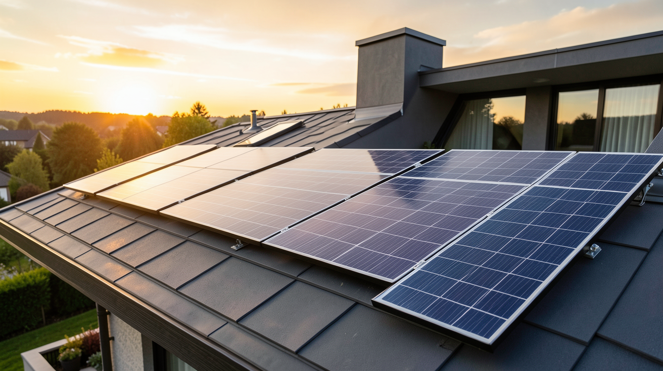 panneau so comparatif 2024 des meilleurs panneaux solaires pour particuliers disposés sur un toit