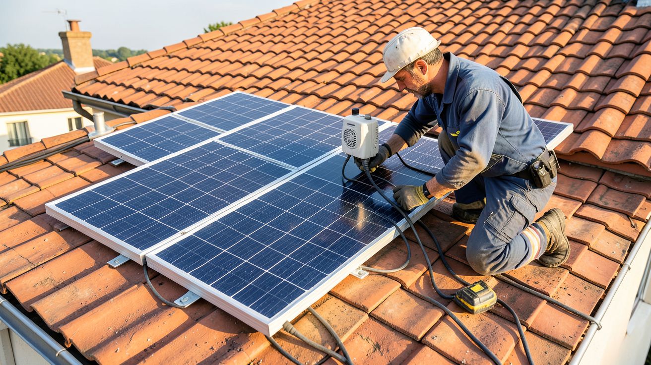 panneau solaire 1000 watts installation kit solaire sur toit de maison