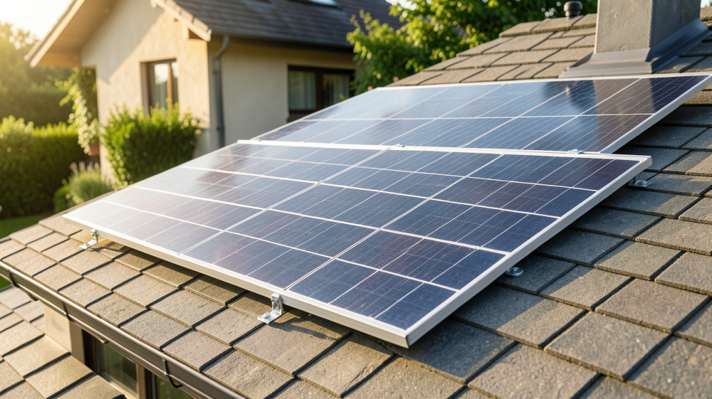 panneau solaire 1000 watts installé sur le toit d'une maison écologique