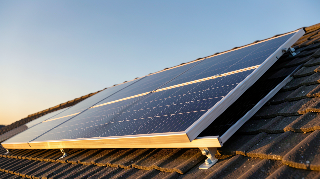 panneau solaire 1000W installé sur un toit avec estimation de production et rentabilité