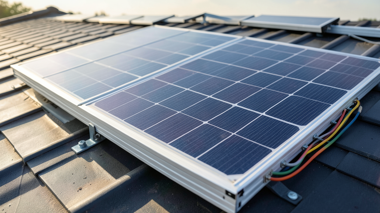 panneau solaire 1000W montrant la technologie des cellules photovoltaïques et les composants internes