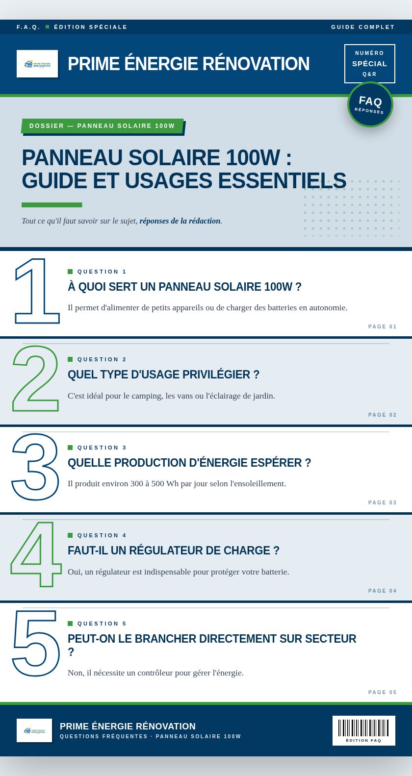 Infographie : Panneau solaire 100w : guide et usages essentiels