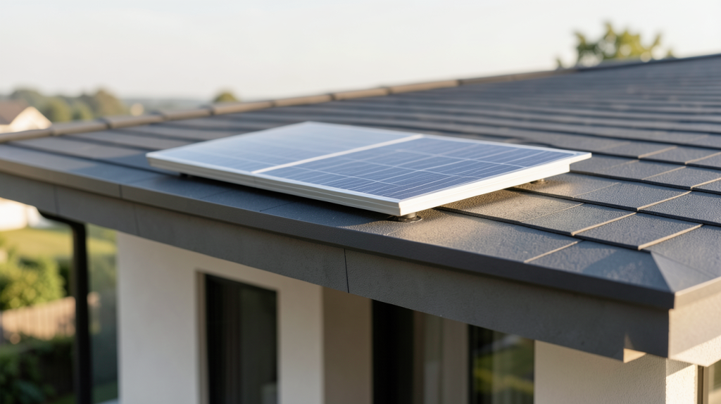 panneau-solaire-10w installé sur le toit d'une maison