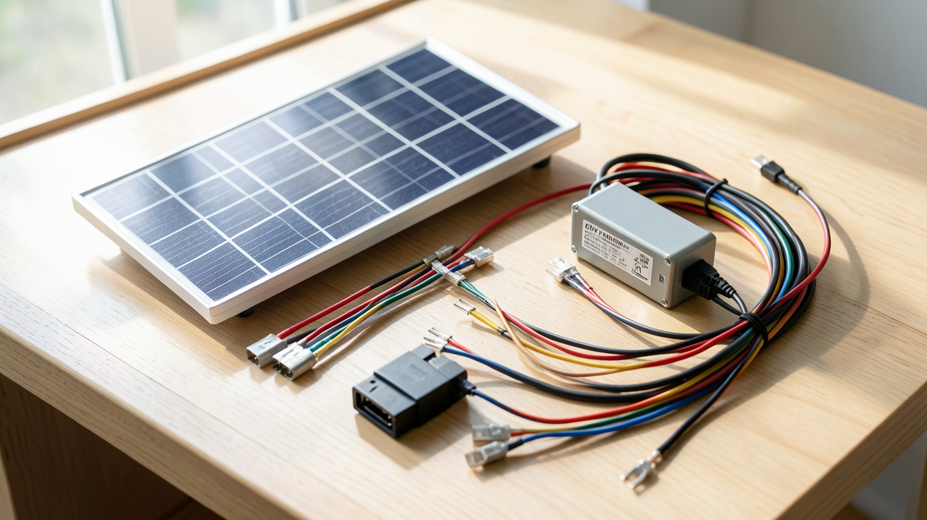 panneau solaire 12v 10w schéma de câblage typique avec régulateur de charge et batterie
