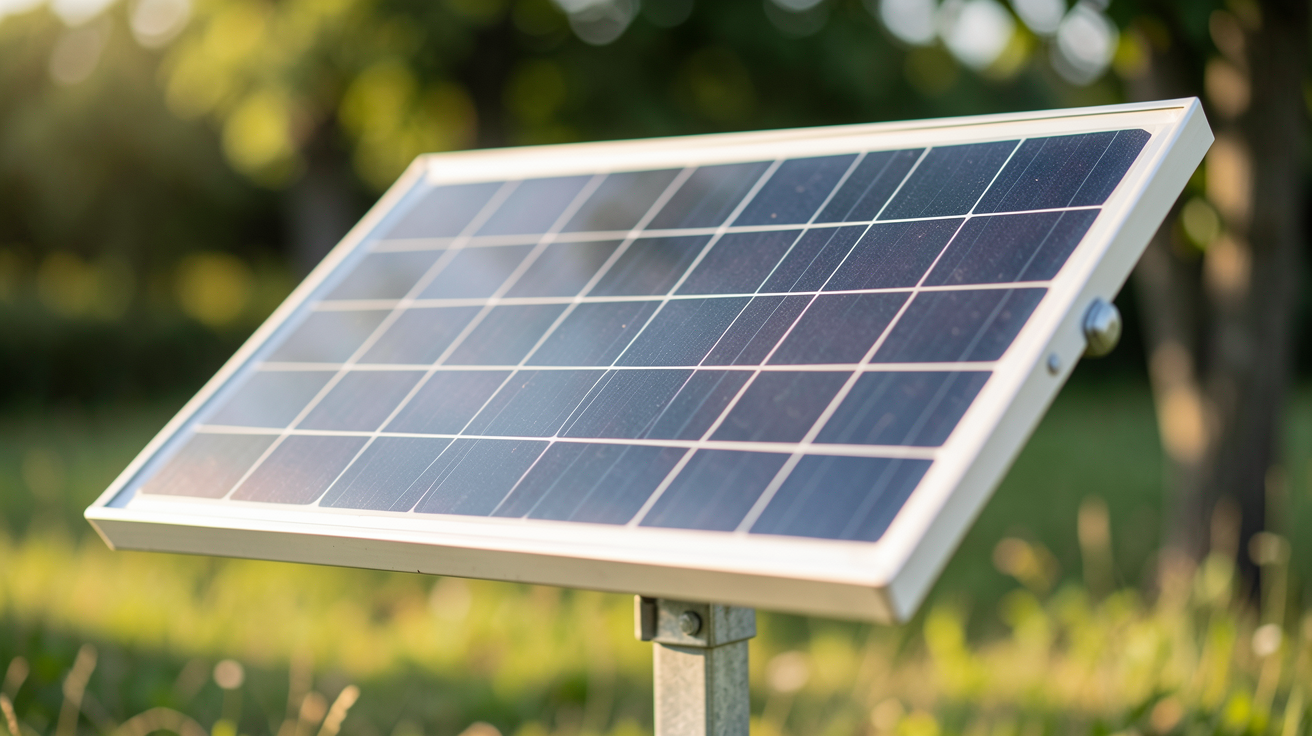 panneau solaire 12V 200W pas cher posé sur un support métallique