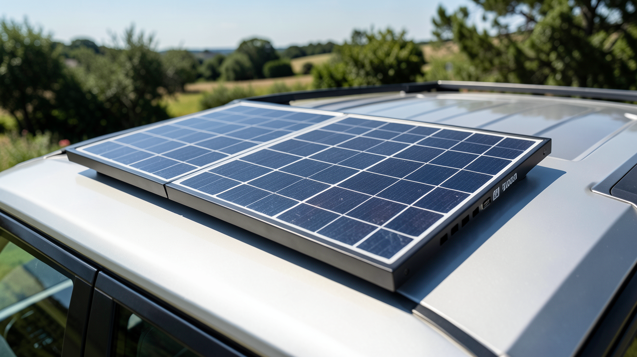 panneau solaire 12v 300w prix de haute performance installé sur un véhicule de camping