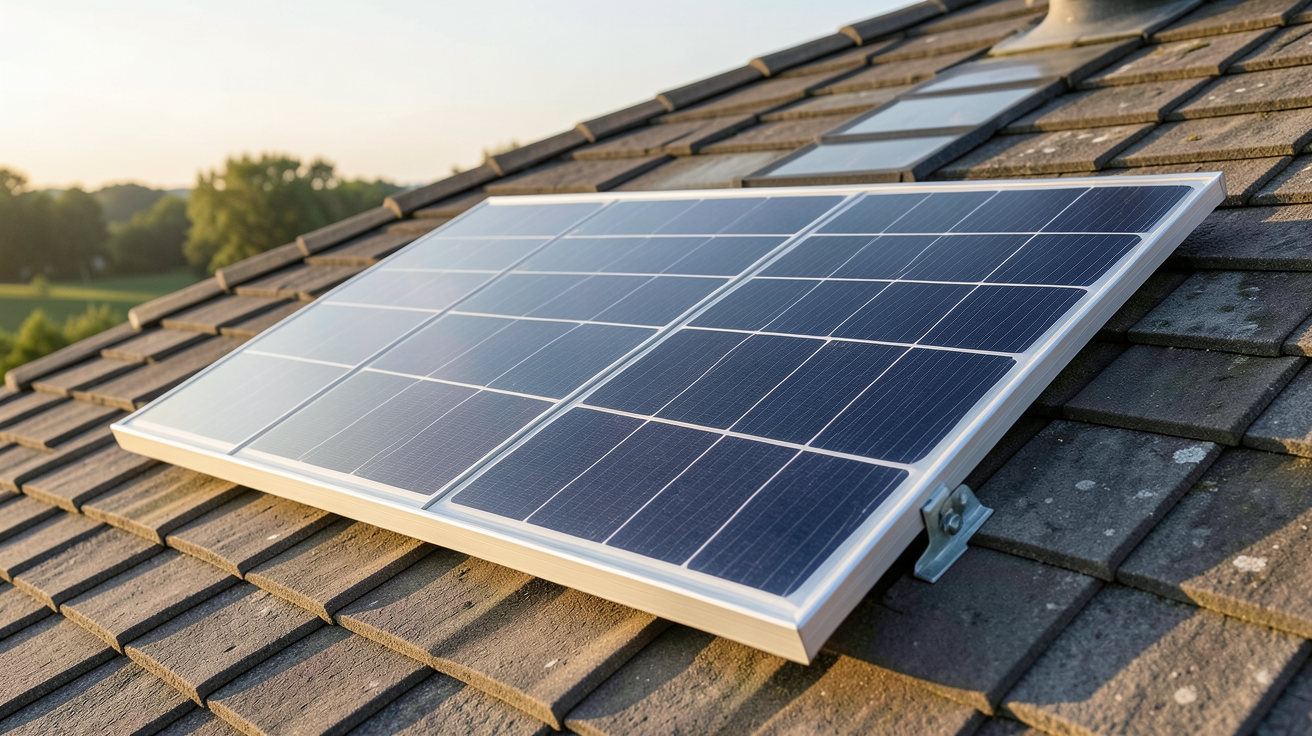 panneau solaire 12V 400W installé sur un toit incliné pour une optimisation de performance
