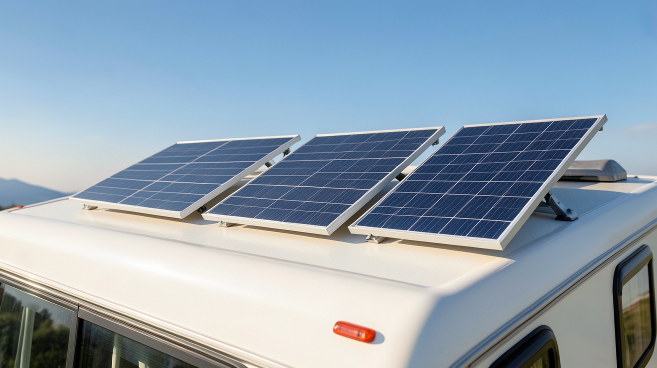 panneau solaire 12v camping car les trois types de panneaux solaires 12V installés sur le toit d'un camping-car
