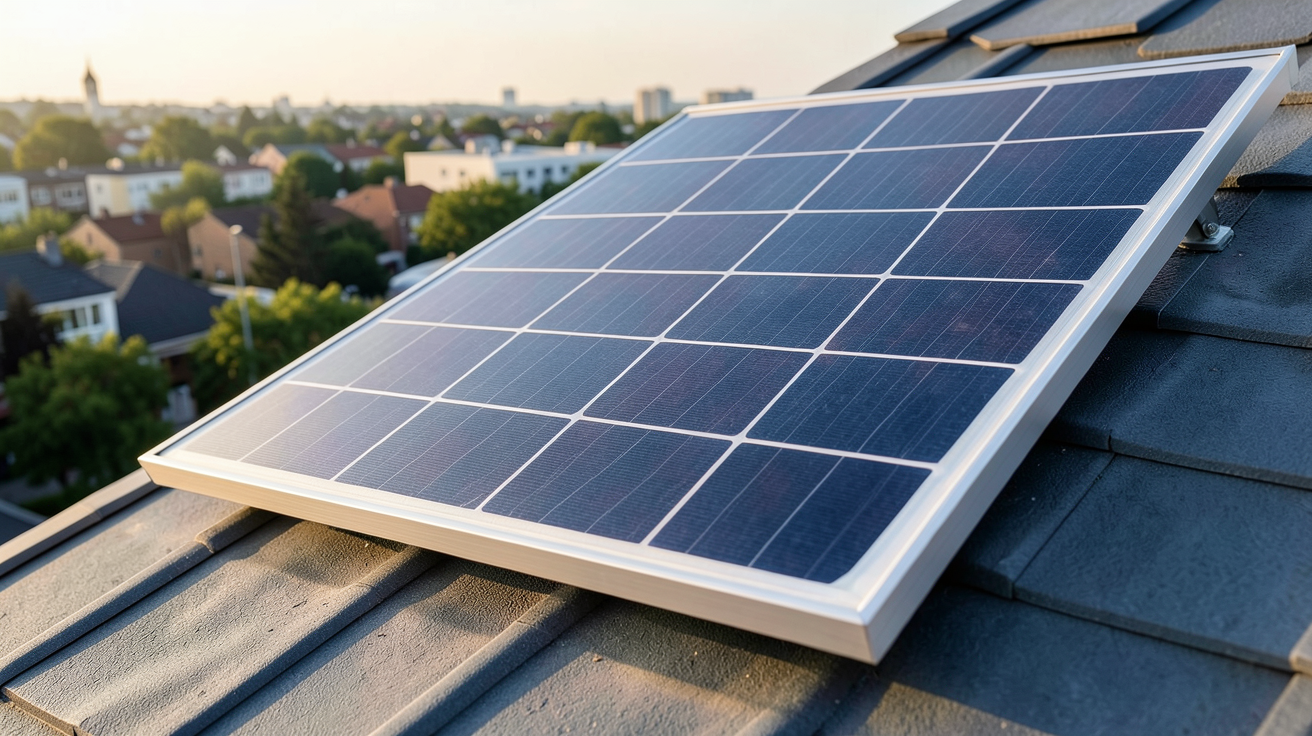 panneau solaire 150 watts posé sur un toit incliné, illustrant les critères de choix pour ce type de panneau