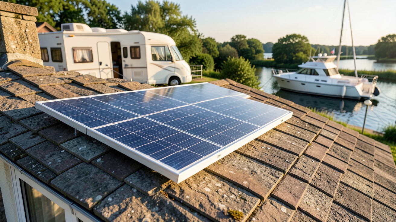 panneau solaire 150 watts installation sur maison, camping-car et bateau