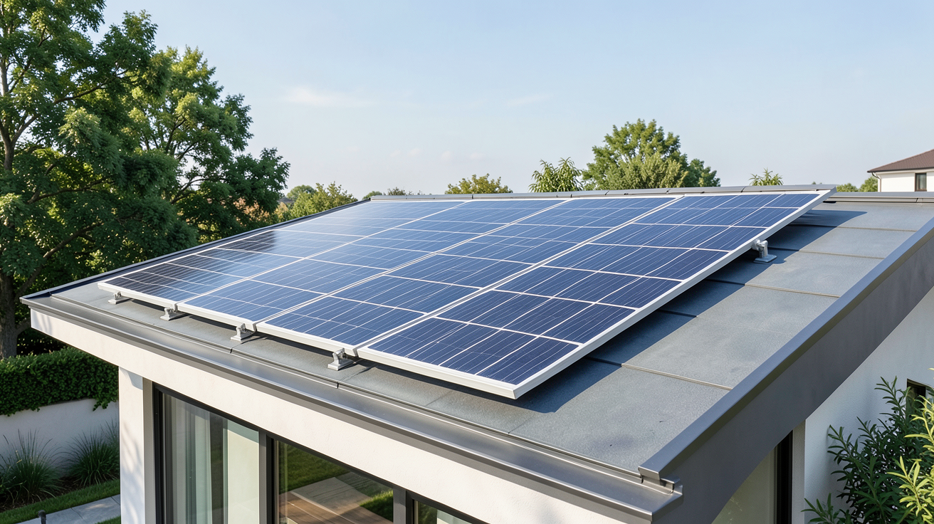 panneau solaire 150w installé sur le toit d'une maison