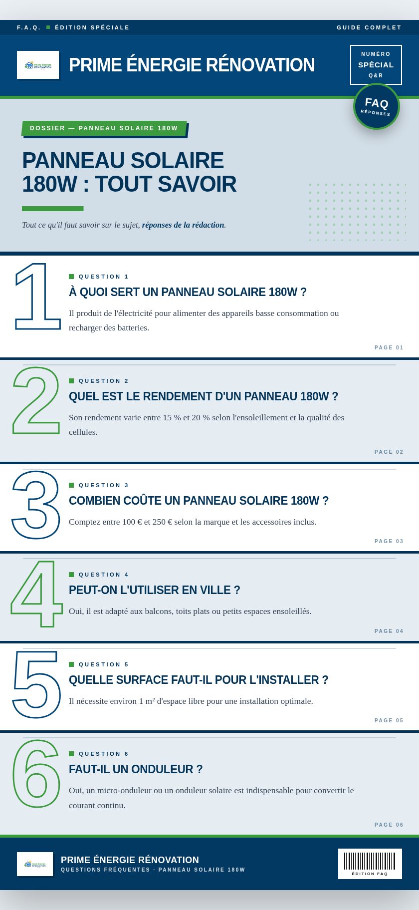 Infographie : Panneau solaire 180W : tout savoir