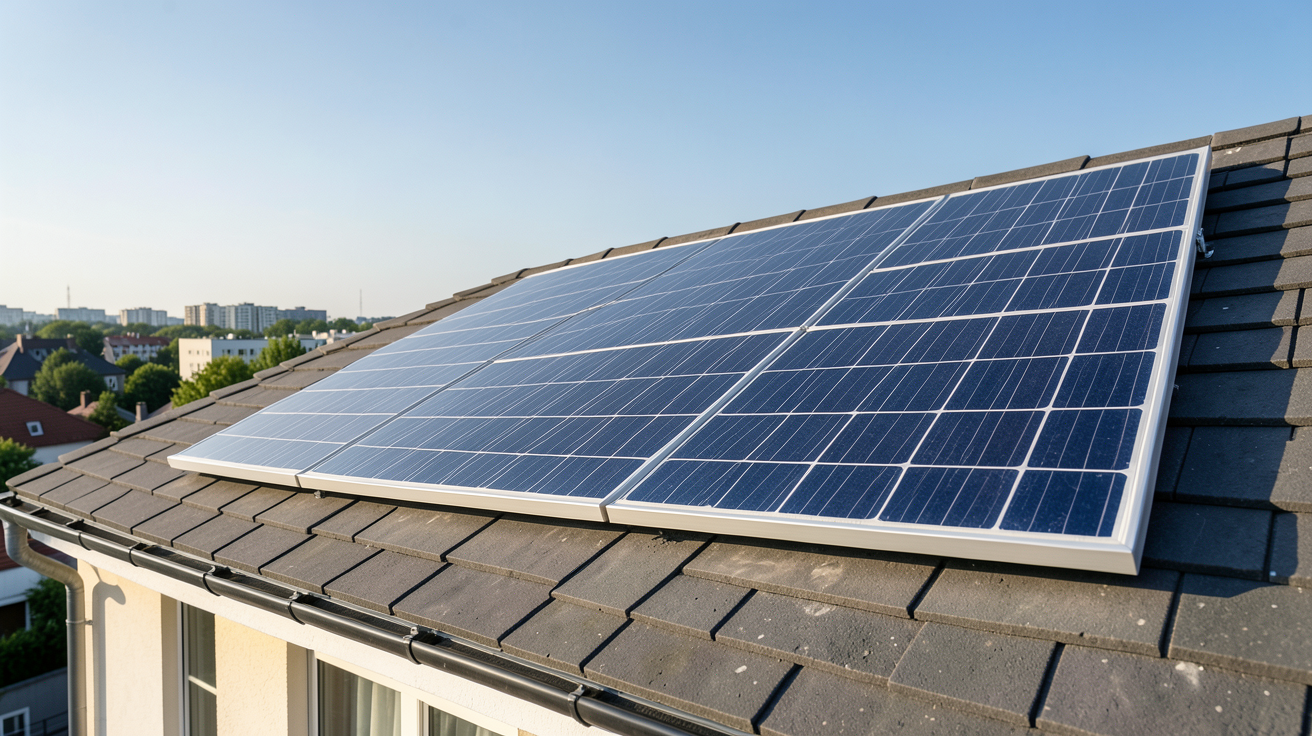 panneau solaire 180W installé sur un toit de maison résidentielle