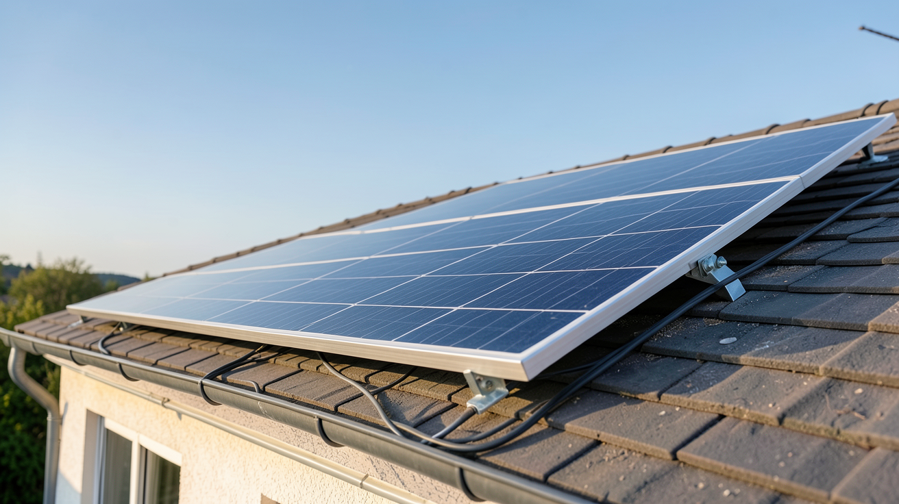 panneau solaire 1kW installé sur le toit d'une maison individuelle