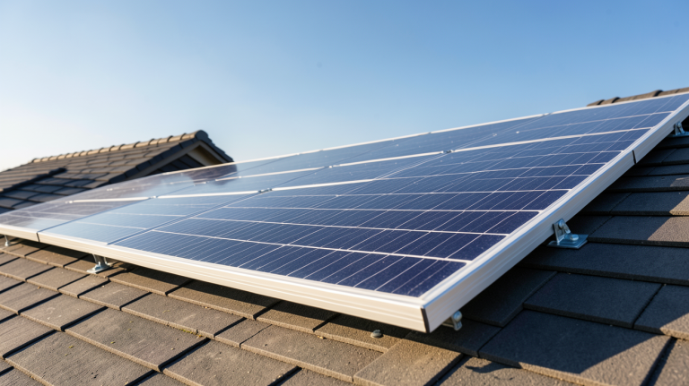 panneau solaire 200w installé sur le toit d'une maison individuelle