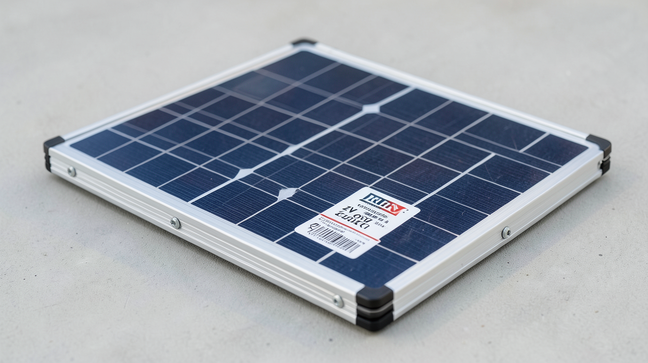 panneau solaire 24V 300W avec étiquette de puissance et connecteurs MC4 visibles